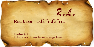 Reitzer Lóránt névjegykártya